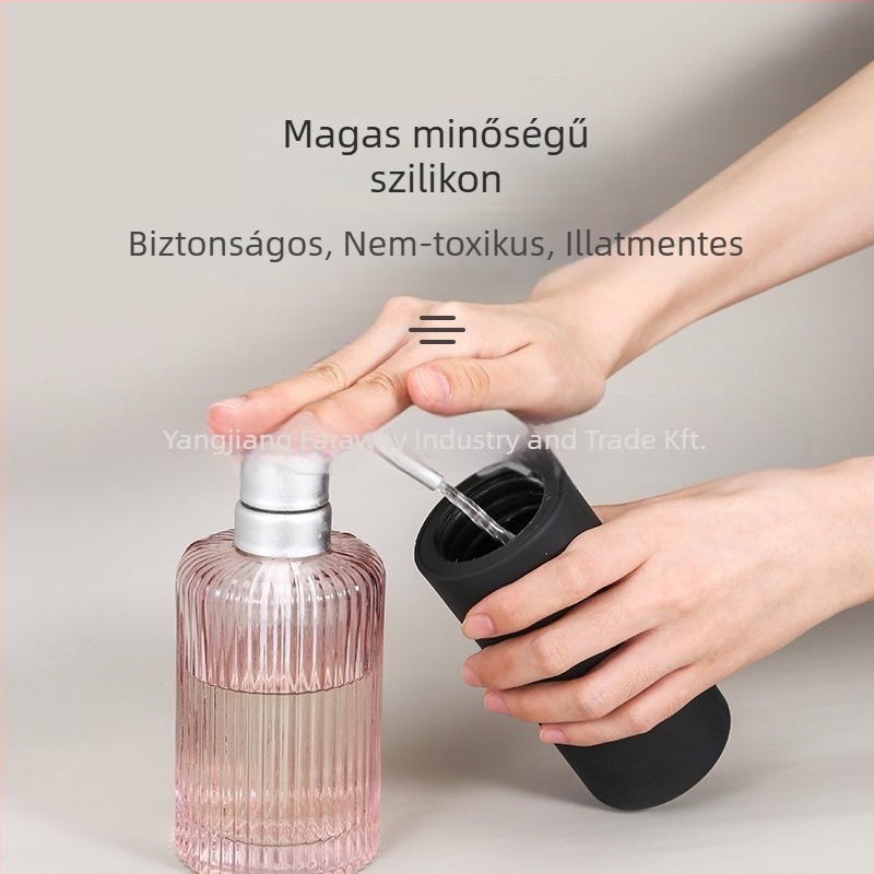 Silikon folyadékszóró üveg – szappan, mosogatószer, tusfürdő, testápoló; anyag: szilikon; tömeg: 160 g; testreszabás lehetséges; logónyomtatás nem lehetséges; import: nem