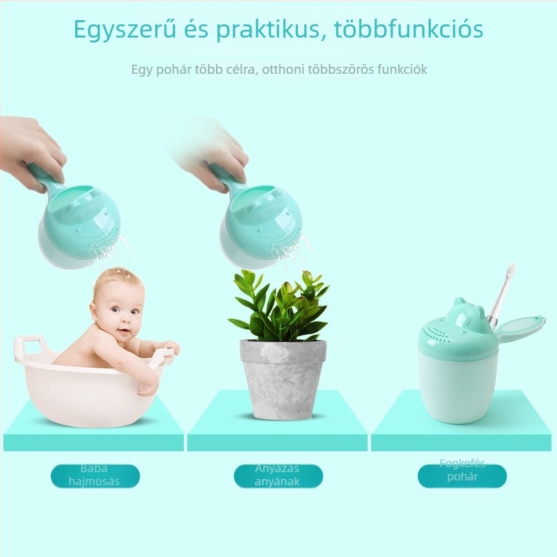 Tired PP műanyag babafürdető kanál hosszú nyéllel – logó nélkül, testreszabás nélkül