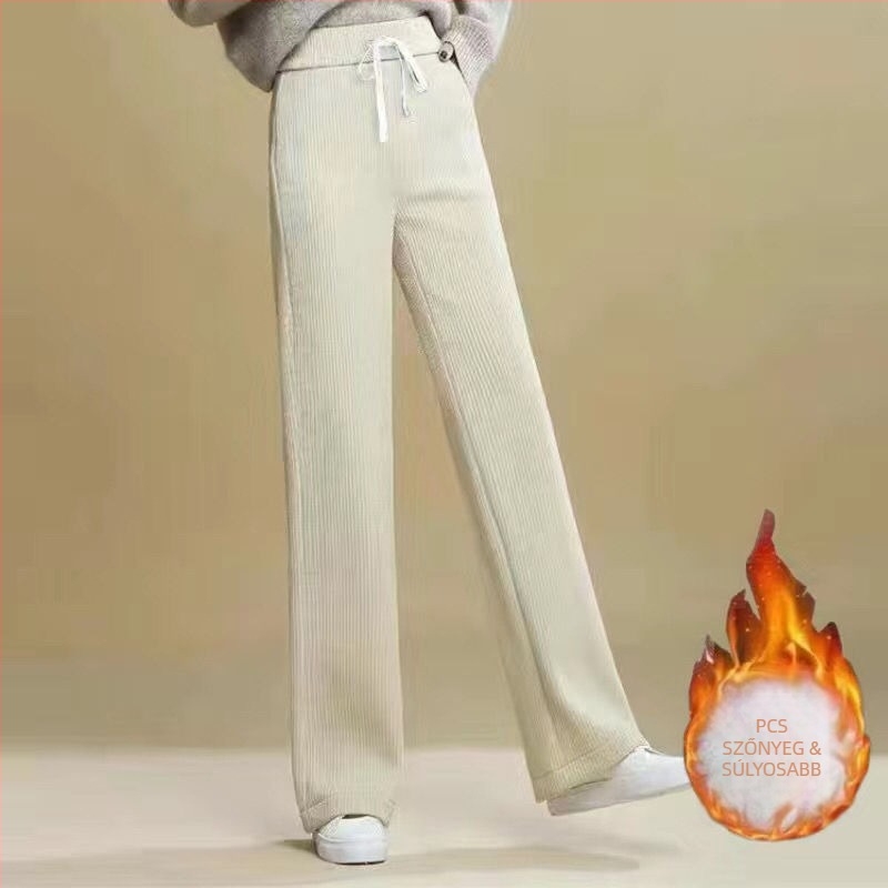 Gyapjú harém nadrág, magas derék, laza szabás, mindennapi nadrág, tavasz 2024