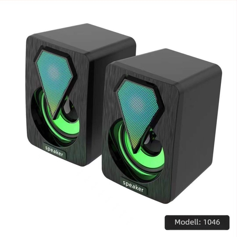 Kábeles RGB világítású számítógépes hangfal, 2-csatornás sztereó és basszus, laptophoz vagy asztali PC-hez (2021-es megjelenés)
