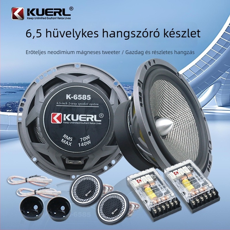 Autóhifi hangfalak kétutas készlet, 4Ω, 140W, 65Hz-20kHz, modell K-6585