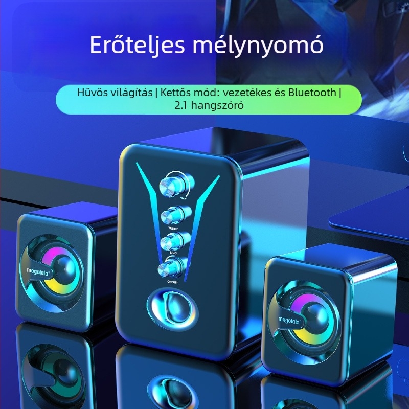 Asztali PC hangszórók USB-vel, mini mélysugárzóval, 3D surround hangzás, nagy hangerő