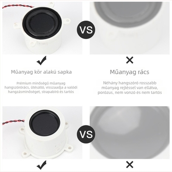Bluetooth asztali lámpa hangfal passzív mélynyomóval, 4 Ω, 3 W, 360 Hz–20 kHz, omnidirekcionális