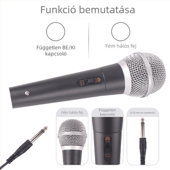 Rhosom G8 dinamikus, vezetékes kézi mikrofon karaokehoz és színpadi előadásokhoz, szuperkardioid