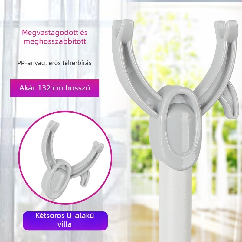 Hosszú, kinyújtható ruhaszárító rúd erkélyre - műanyag, hordozható, modern minimalist stílus, 2024-ben piacra dobva
