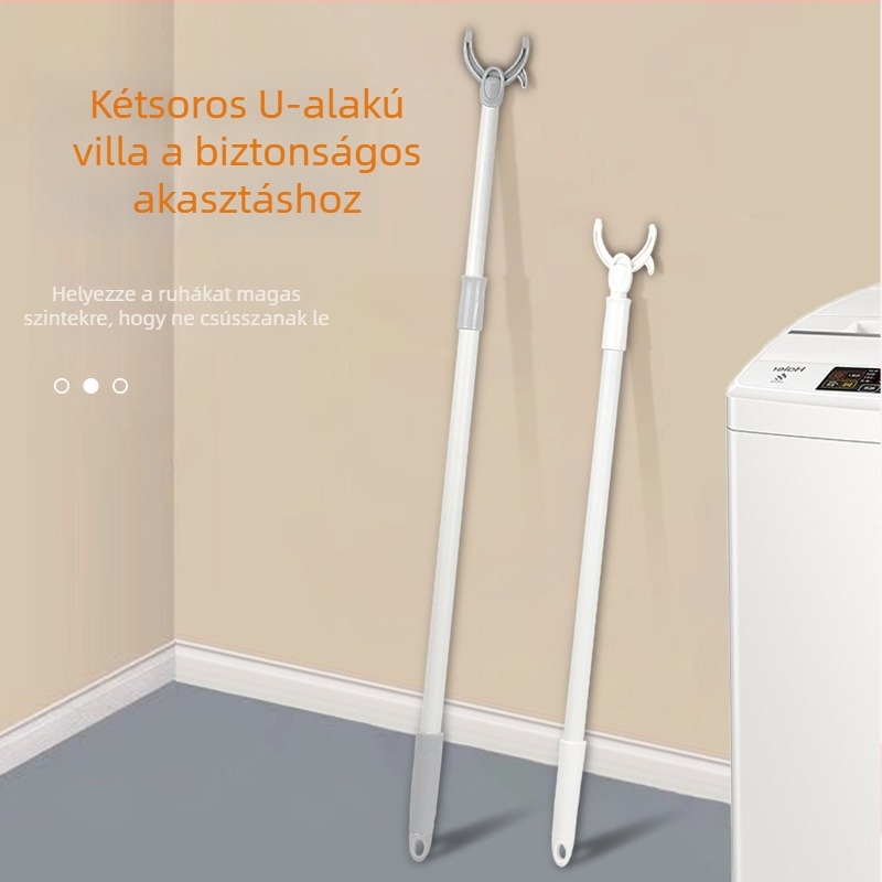 Hosszú, kinyújtható ruhaszárító rúd erkélyre - műanyag, hordozható, modern minimalist stílus, 2024-ben piacra dobva