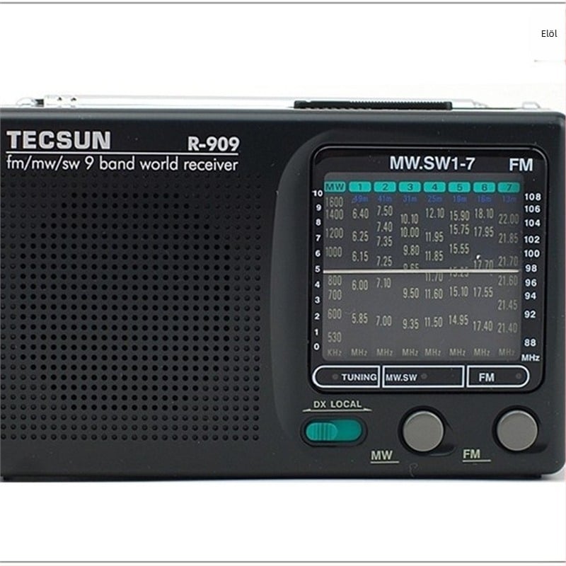 Tecsun Desheng R909 zsebrádió teljes sávos, manuális hangolás, mono hang, beépített hangszóró