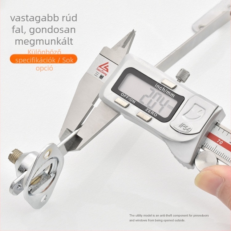 Lehajtható szekrényajtóhoz tartókar, teleszkópos két részes húzórúd, vas-nikkel ötvözet, elektroplating felületkezelés, modell cz001