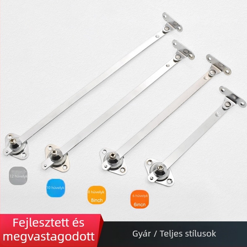 Lehajtható szekrényajtóhoz tartókar, teleszkópos két részes húzórúd, vas-nikkel ötvözet, elektroplating felületkezelés, modell cz001