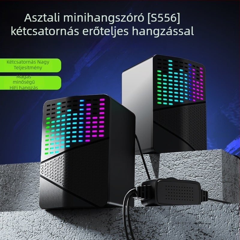 S556 USB asztali számítógépes hangszórók, 2.0 csatornás, Bluetooth vezeték nélküli, két hangszóróból álló rendszer és mélynyomó