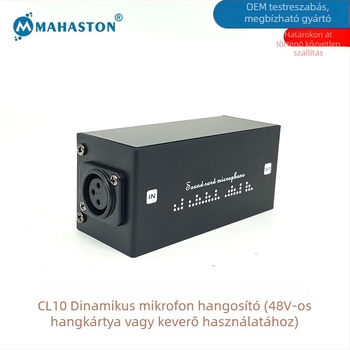 CL10 dinamikus mikrofon előfokozó – professzionális színpadra és felvételhez, 28 dB-es nyereség