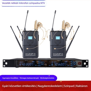 Vezeték nélküli mikrofon visszajelzés elleni védelemmel, kettős csatornás rendszer otthoni karaokéhoz, találkozók és KTV