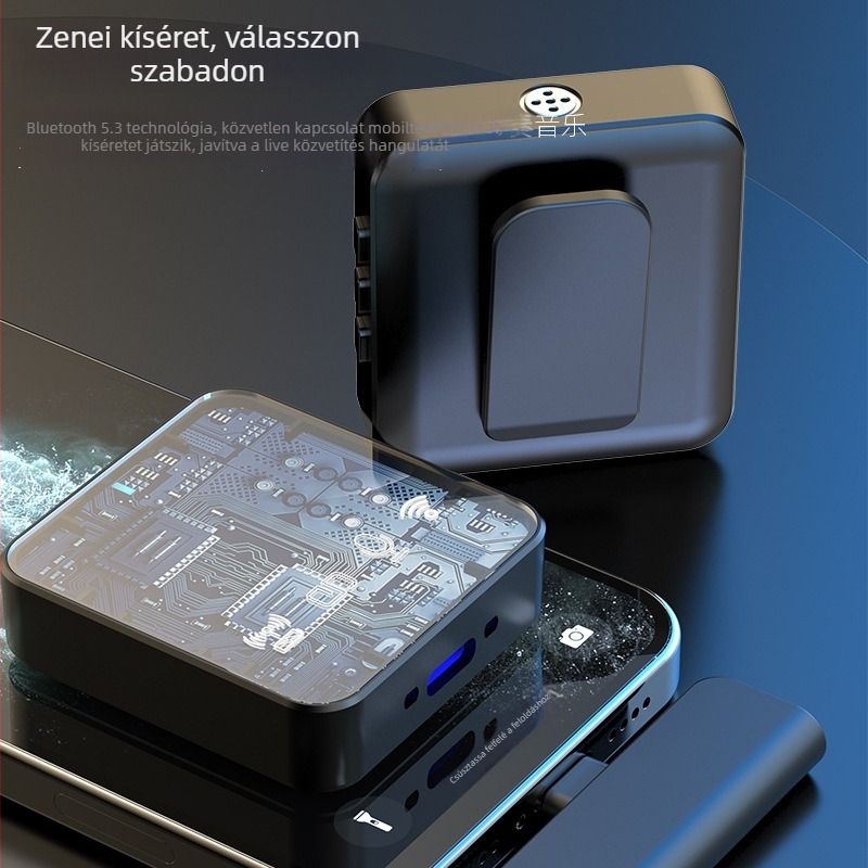 Bluetooth lavalier mikrofon klippel – Bluetooth 5.3, 20 Hz–20 kHz, SNR ≥70 dB, beépített 300–500 mAh, üzemidő 6–8 óra (Bluetooth 5.3; 20 Hz–20 kHz; SNR ≥70 dB; 300–500 mAh; 6–8 óra)