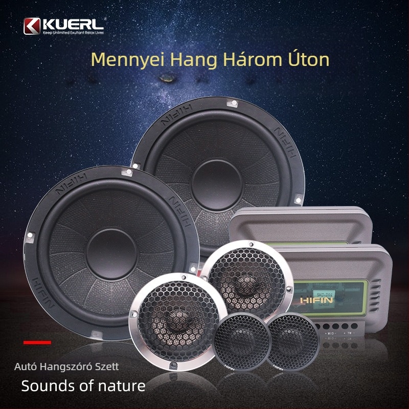 3-utas autóhifi hangszóró készlet HI-6083, maximális teljesítmény 300W, impedancia 4 Ω, frekvenciasáv 55 Hz-35 kHz, érzékenység >90 dB