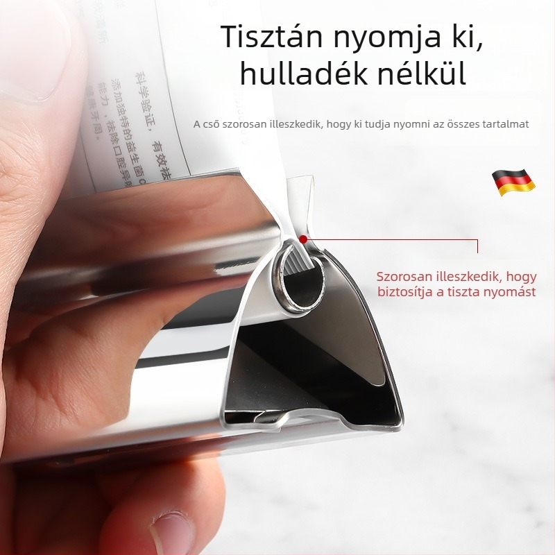 Kézi forgó nyomó a fogkrémhez, arctisztítóhoz, kézkrémhez és kenőcshöz — 304 rozsdamentes acél