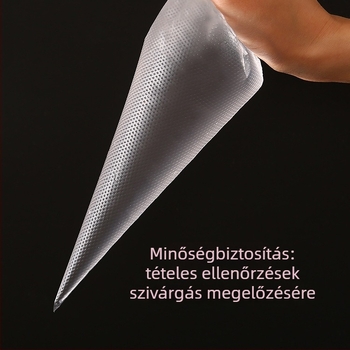 Egyszer használatos díszítő zsák, megvastagított, kis méretű, sütéshez, tortkrém és sütemények díszítésére