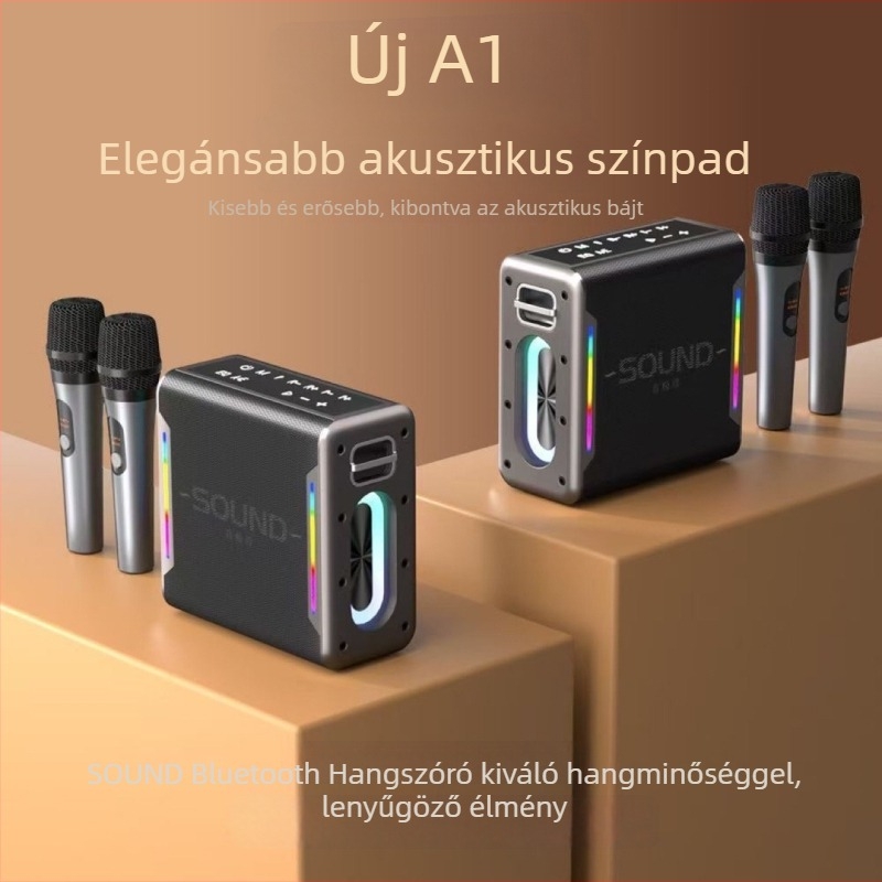 Minden-az-egyben Bluetooth mikrofon és hangkártya élő közvetítésekhez - 150W, 30 Hz-15 kHz, SNR >=70 dB, Bluetooth 5.0, beépített Li-Po akkumulátor