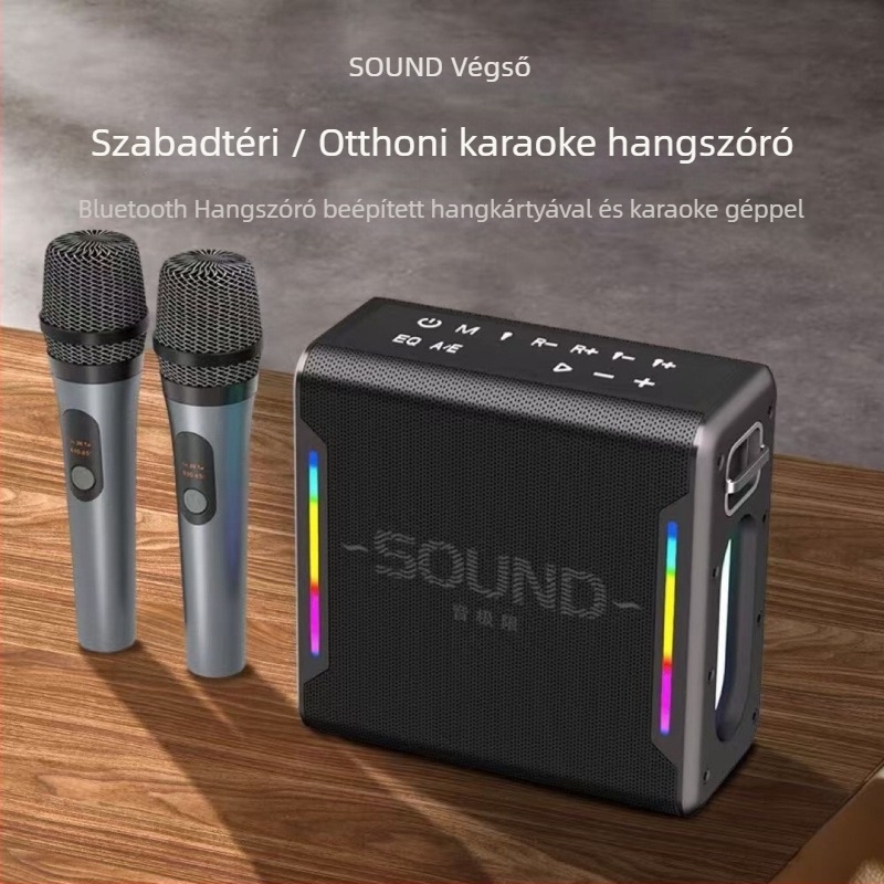 Minden-az-egyben Bluetooth mikrofon és hangkártya élő közvetítésekhez - 150W, 30 Hz-15 kHz, SNR >=70 dB, Bluetooth 5.0, beépített Li-Po akkumulátor