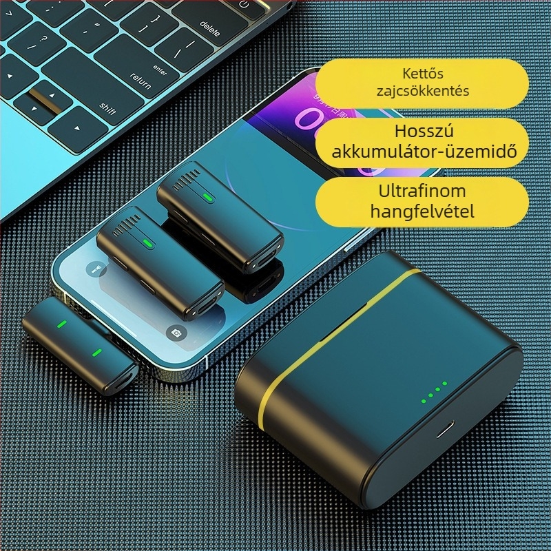 K10 vezeték nélküli lavalier mikrofon, 1–2 kimenet, intelligens zajcsökkentés, digitális kijelző, mobil élőközvetítéshez