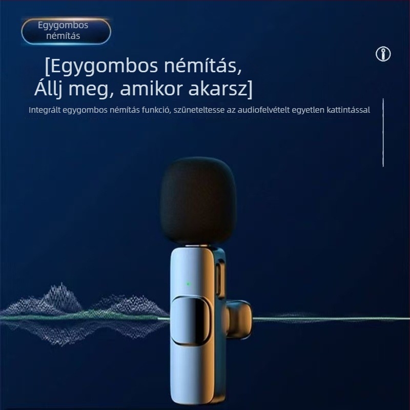Aktív zajcsökkentésű lavalier mikrofon kültéri élő közvetítéshez okostelefonon – kettős használatú influencer mikrofon