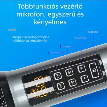 Többcélú vezeték nélküli mikrofon reverberációkkal karaoke, élő közvetítéshez, színpadra és otthoni használatra, beépített hangkártyával, állítható frekvenciájú univerzális mikrofon