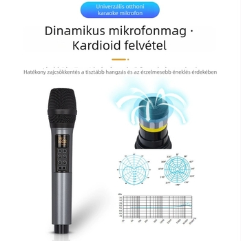 Többcélú vezeték nélküli mikrofon reverberációkkal karaoke, élő közvetítéshez, színpadra és otthoni használatra, beépített hangkártyával, állítható frekvenciájú univerzális mikrofon