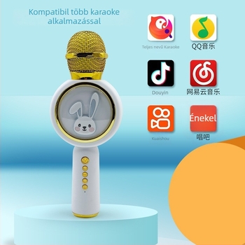 Bluetooth karaoke mikrofon otthoni használatra integrált hangrendszerrel, X6 modell — Bluetooth 5.1, beépített 800–1000 mAh akkumulátor, frekvenciatartomány 60 Hz–15 kHz, SNR ≥70 dB, üzemidő 3–6 óra