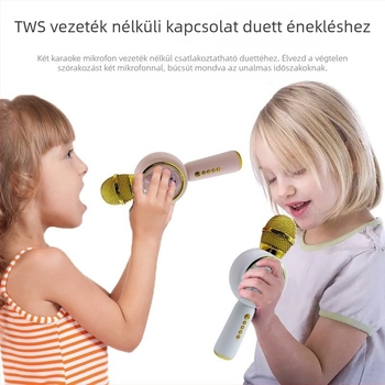Bluetooth karaoke mikrofon otthoni használatra integrált hangrendszerrel, X6 modell — Bluetooth 5.1, beépített 800–1000 mAh akkumulátor, frekvenciatartomány 60 Hz–15 kHz, SNR ≥70 dB, üzemidő 3–6 óra