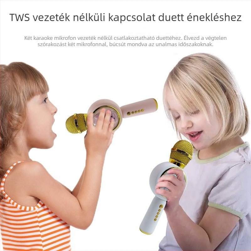 Bluetooth karaoke mikrofon otthoni használatra integrált hangrendszerrel, X6 modell — Bluetooth 5.1, beépített 800–1000 mAh akkumulátor, frekvenciatartomány 60 Hz–15 kHz, SNR ≥70 dB, üzemidő 3–6 óra