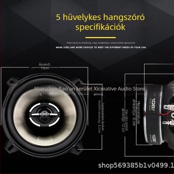 Autóhangkészlet, modell 520, 12V, 180W max, 4Ω, univerzális kompatibilitás