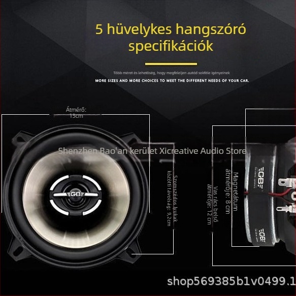Autóhangkészlet, modell 520, 12V, 180W max, 4Ω, univerzális kompatibilitás