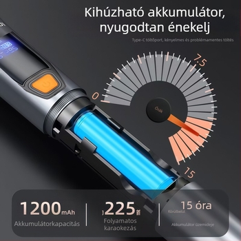 Beépített mikrofonnal rendelkező hangszóró | Q11 modell, KTV, színpad és gyerekek számára | Bluetooth 2.1, SNR ≥70 dB, belső akkumulátor nélkül