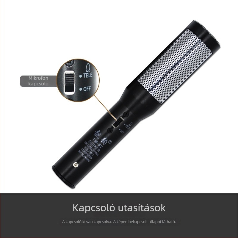 Kábeles kondenzátor mikrofon színpadi és kórus használatra, kamerás interjúkhoz