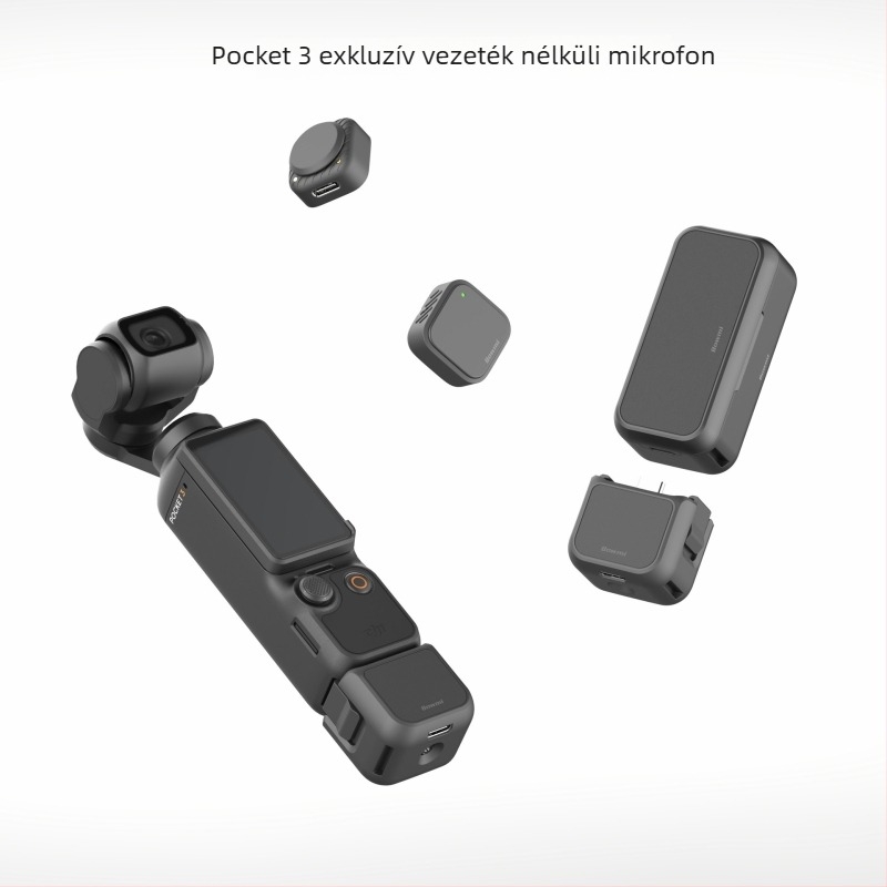 Lavalier mikrofon kinyújtható gimbállal DJI Pocket3-hoz – zajcsökkentés, 20Hz–20kHz tartomány, SNR ≥70dB