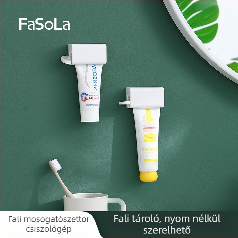 FaSoLa falra szerelt fogkrémnyomó és tároló – univerzális használat, eredet: Kína