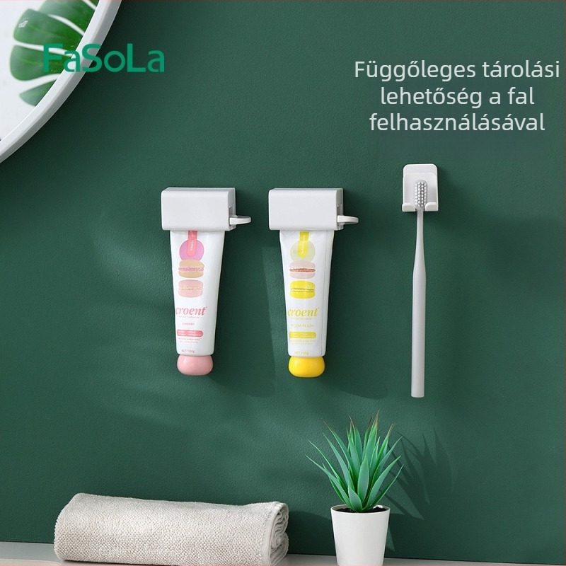 FaSoLa falra szerelt fogkrémnyomó és tároló – univerzális használat, eredet: Kína