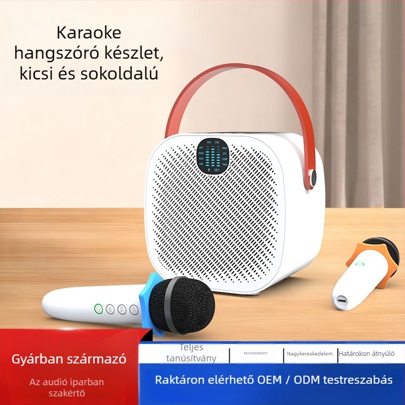 Karaoke Bluetooth hangszóró mikrofonnal, 30W, 50Hz-20kHz, SNR ≥70dB, 10 m hatótávolság