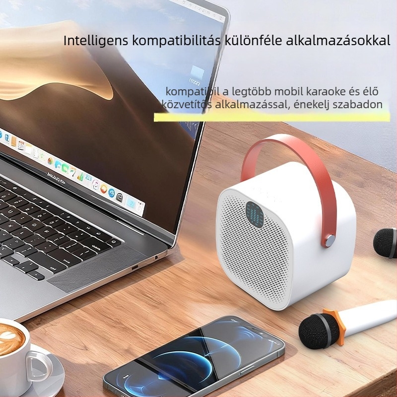 Karaoke Bluetooth hangszóró mikrofonnal, 30W, 50Hz-20kHz, SNR ≥70dB, 10 m hatótávolság