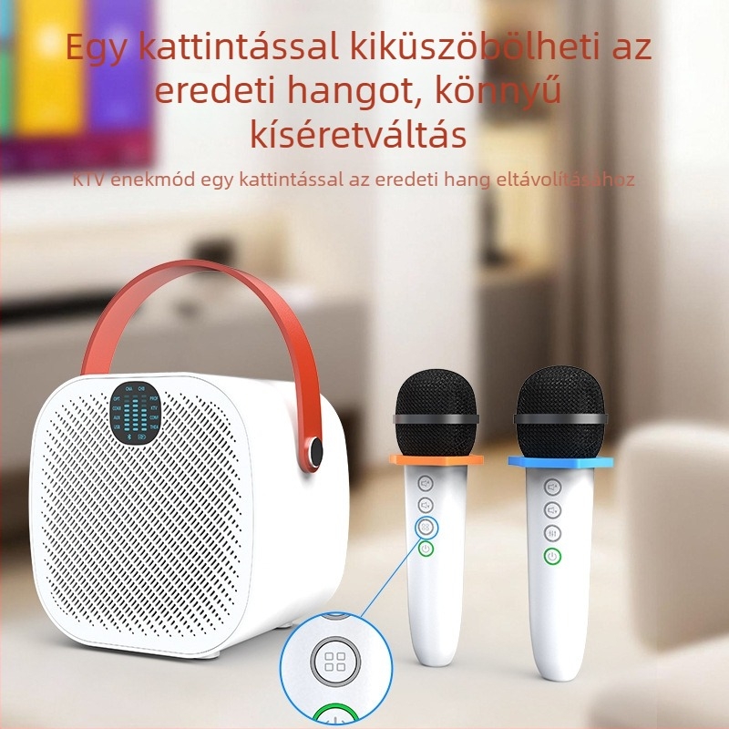 Karaoke Bluetooth hangszóró mikrofonnal, 30W, 50Hz-20kHz, SNR ≥70dB, 10 m hatótávolság