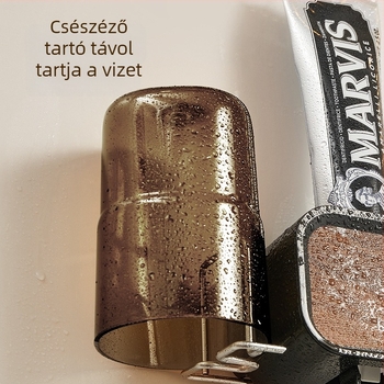 Fali automatikus fogkrém adagoló és fogkefetartó