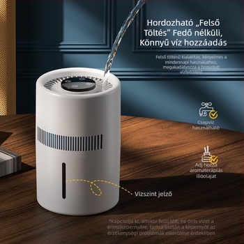 Párásító EJ-JSQ101 aromaterápiával, tartály 6,1–10 L, lefedettség 31–40 m², több mint 3 köd kimenet, időzítő 8+ óra