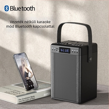 Karaoke Bluetooth hangfal mindent-egyben beépített 4000-6000mAh akkumulátorral, 30W, Bluetooth 5.0, 40Hz-20kHz, SNR ≥75dB