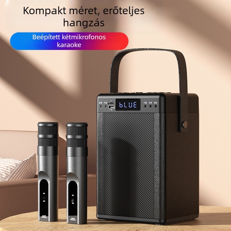 Karaoke Bluetooth hangfal mindent-egyben beépített 4000-6000mAh akkumulátorral, 30W, Bluetooth 5.0, 40Hz-20kHz, SNR ≥75dB