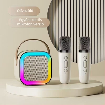 K12 Bluetooth karaoké hangszóró és mikrofon, hordozható mind‑in‑one, ABS ház, IPX7, frekvencia-válasz 100 Hz–20 kHz, SNR ≥70 dB, Bluetooth kapcsolat