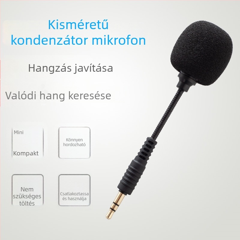 Vezeték nélküli kézi dinamikus mikrofon telefonos felvételhez, 1 csatornás, irányváltó kapcsoló