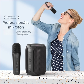 Fanatic S62M Bluetooth karaoke hangfal mikrofonnal, kompakt hangfal RGB világítással és hosszú akkumulátor-üzemidővel