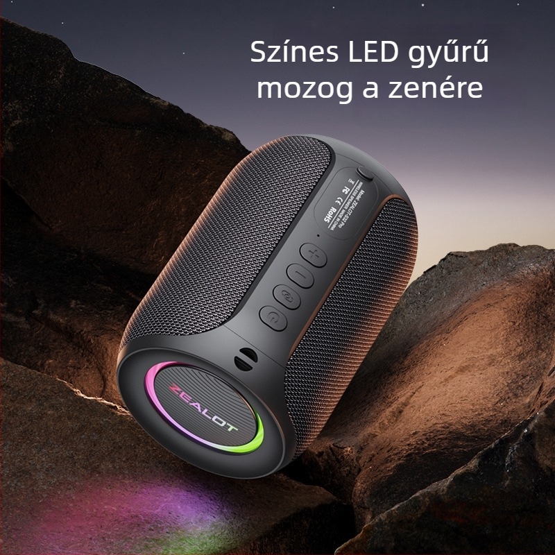 Fanatic S62M Bluetooth karaoke hangfal mikrofonnal, kompakt hangfal RGB világítással és hosszú akkumulátor-üzemidővel