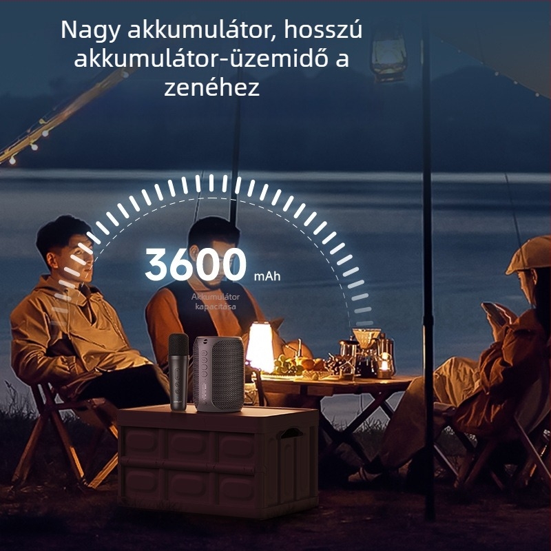 Fanatic S62M Bluetooth karaoke hangfal mikrofonnal, kompakt hangfal RGB világítással és hosszú akkumulátor-üzemidővel