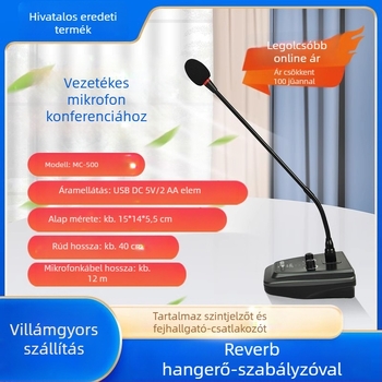 flykace Kondenzátoros konferenci Mikrofonnal – kardioid, vezetékes, SNR ≥60 dB, Modell: Chat in detail