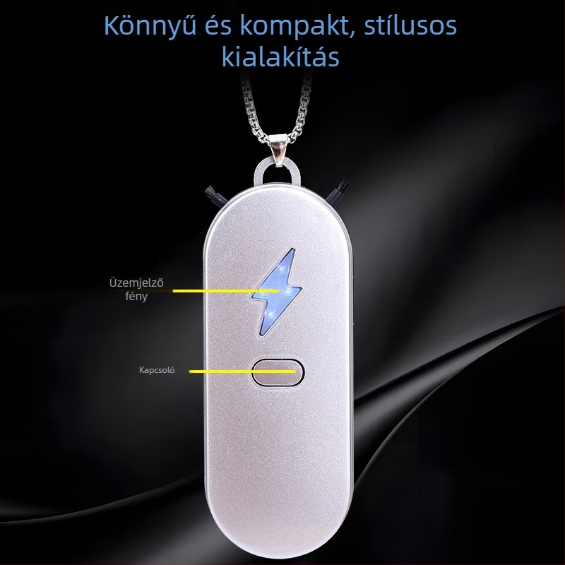 Otthoni negatív ionos légtisztító – USB táplálás, 50 m³/h, zaj <36 dB, 10 m²-ig, nyakba akasztott dizájn